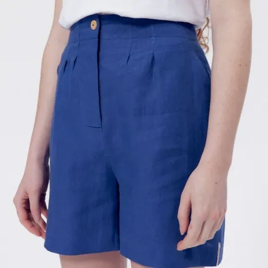 la-gentle-factory-short-sofia-en-lin-bleu