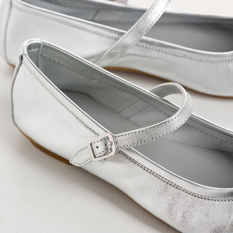 REQINS - Babies honor cuir métallisé - Argent – Image 3