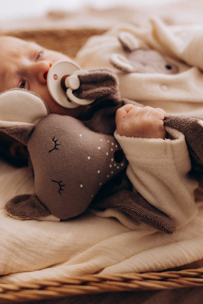 WOOLY ORGANIC - Doudou souris avec attache tétine - Cendré – Image 2