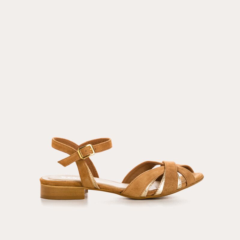 REQINS - Sandales Palma en Cuir Velours - Camel – Image 3